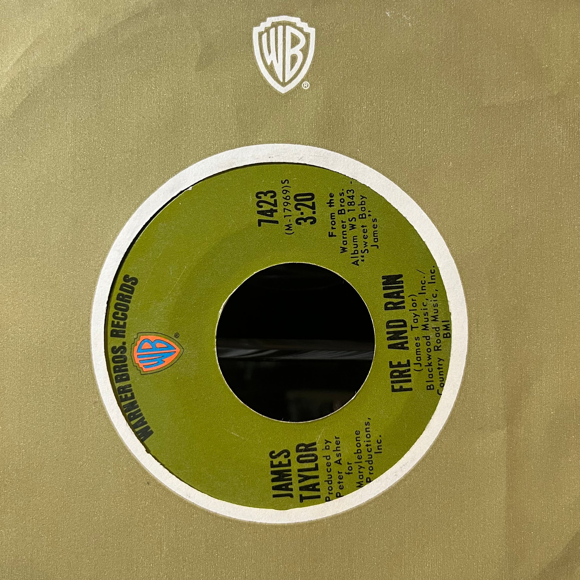 James Taylor - Fire And Rain (VINYL 7") | Excellent+ (EX+) Near Mint (NM) - FOLK / USED *EXCELLENT+*