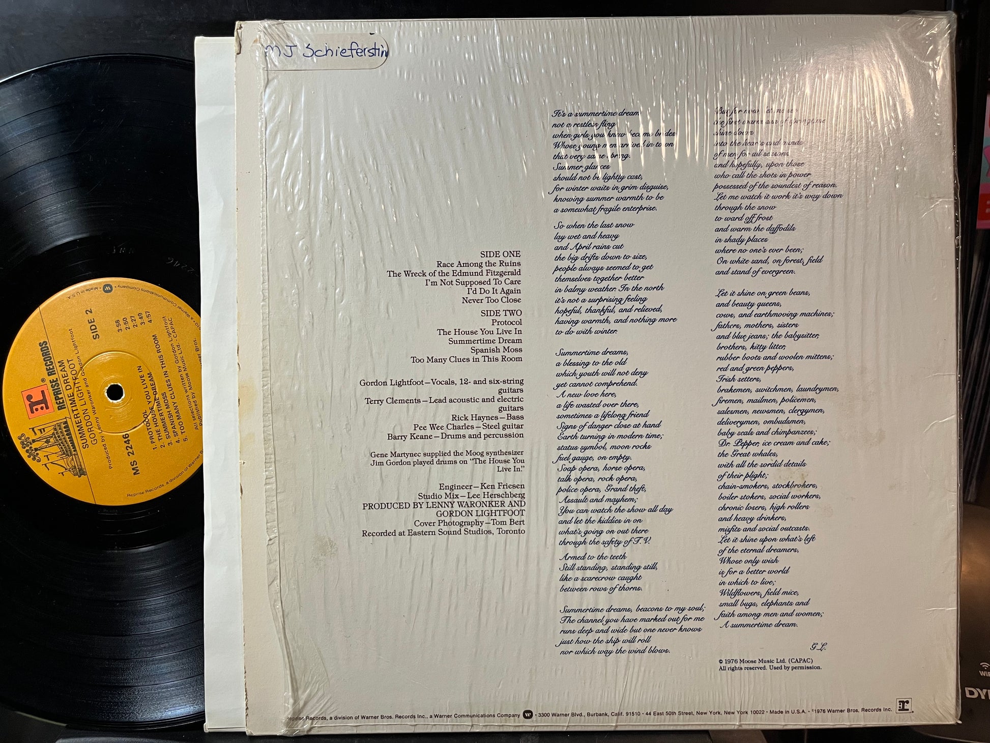 Gordon Lightfoot - Summertime Dream (VINYL LP) | Very Good (VG) Near Mint (NM) - FOLK / USED *VERY GOOD*