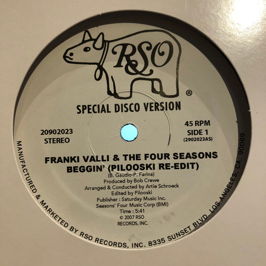 Frankie Valli & The Four Seasons Beggin' EP RSO 12", EP Mint (M) Generic