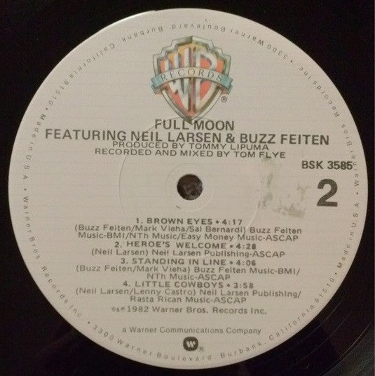 Full Moon (5) Featuring Neil Larsen & Buzzy Feiten Full Moon Warner Bros. Records LP, Album, Los Near Mint (NM or M-) Near Mint (NM or M-)