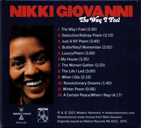 Nikki Giovanni - The Way I Feel (CD) | Mint (M) Mint (M) - FUNK/GOSPEL *SEALED*