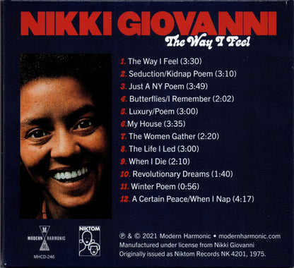 Nikki Giovanni - The Way I Feel (CD) | Mint (M) Mint (M) - FUNK/GOSPEL *SEALED*