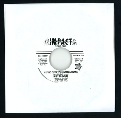 Duke Browner - (PRESALE 5/8/26) Crying Over You (VINYL 7") | Mint (M) Mint (M) - FUNK *NEW/45*