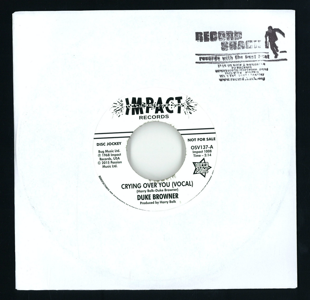 Duke Browner - (PRESALE 5/8/26) Crying Over You (VINYL 7") | Mint (M) Mint (M) - FUNK *NEW/45*