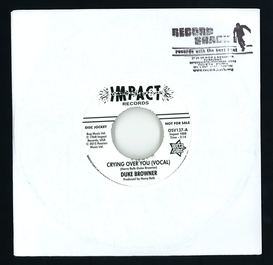 Duke Browner - (PRESALE 5/8/26) Crying Over You (VINYL 7") | Mint (M) Mint (M) - FUNK *NEW/45*