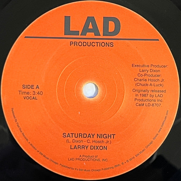 Larry Dixon - Saturday Night (VINYL 7" Past Due LD-8707) | - FUNK *NEW*