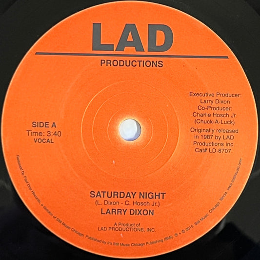 Larry Dixon - Saturday Night (VINYL 7" Past Due LD-8707) | - FUNK *NEW*