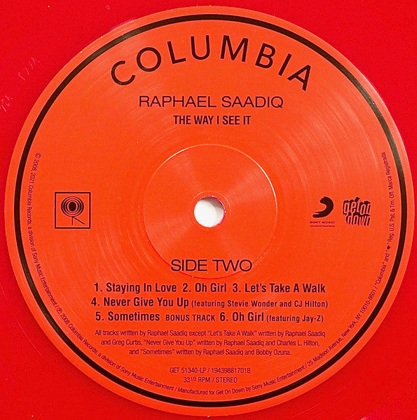 Raphael Saadiq - The Way I See It (OPAQUE RED VINYL LP) | NEW - FUNK *SEALED/COLOR*