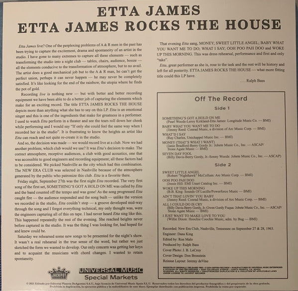 Etta James Rocks The House (VINYL) | - FUNK *SEALED*