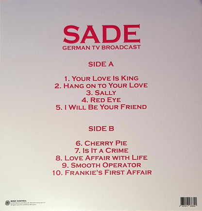 Sade - German TV Broadcast | Mint (M) Mint (M) - FUNK/JAZZ *SEALED*