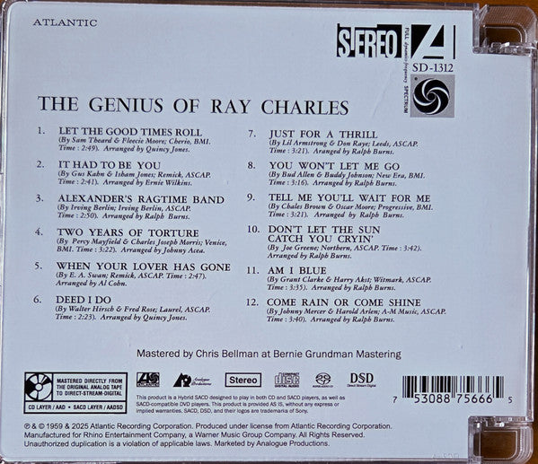 The Genius Of Ray Charles (SACD) | Mint (M) Mint (M) - FUNK *SEALED*
