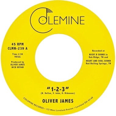 Oliver James - (PRESALE 6/12/26) 1-2-3 / Nothing Is Forever (DARK BLUE 7" VINYL) | Mint (M) Mint (M) - FUNK/SOUL *NEW/COLOR*