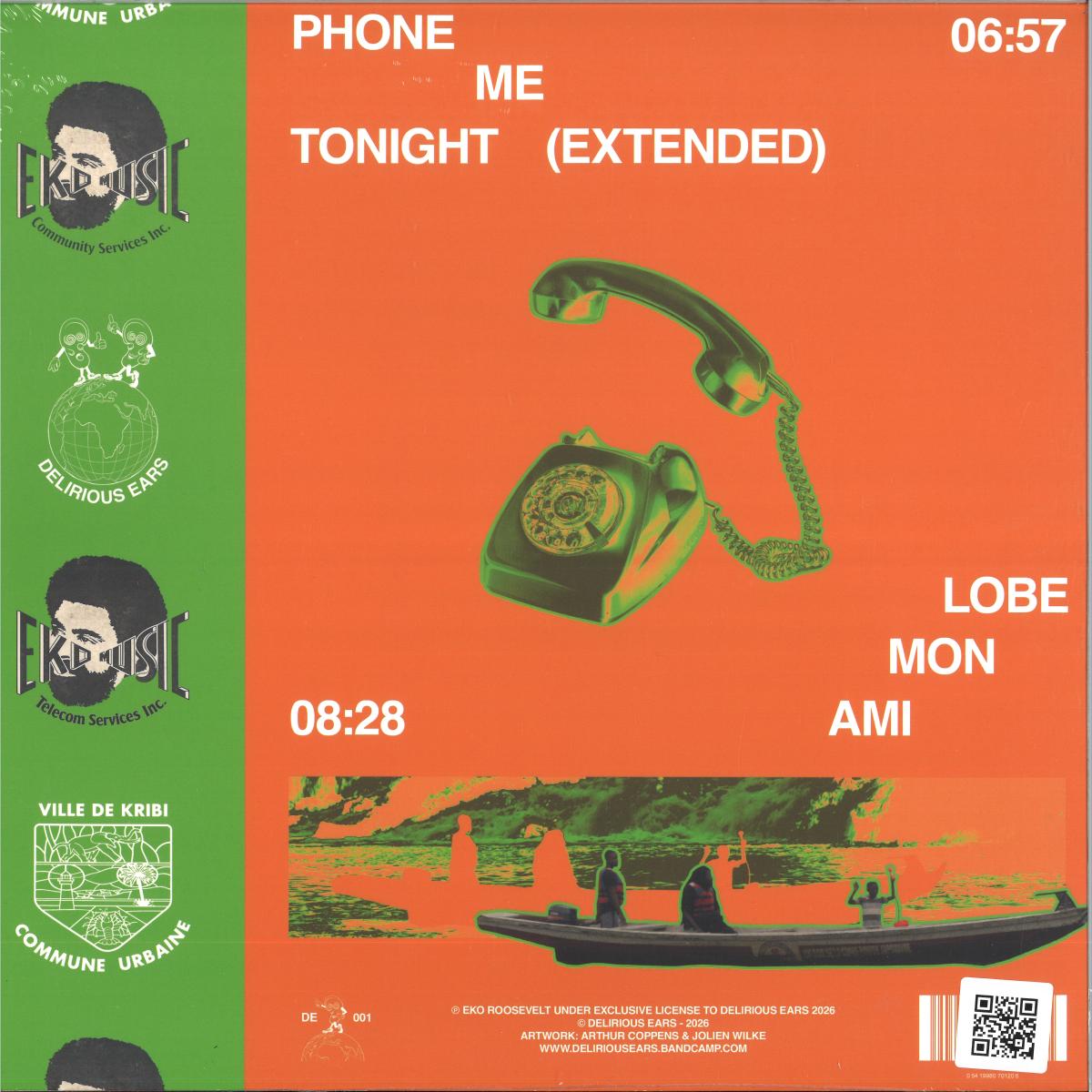 Eko Roosevelt - Phone Me Tonight // Lobé Mon Ami (VINYL 12" Delirious Ears) | NEW - FUNK/SOUL*NEW*