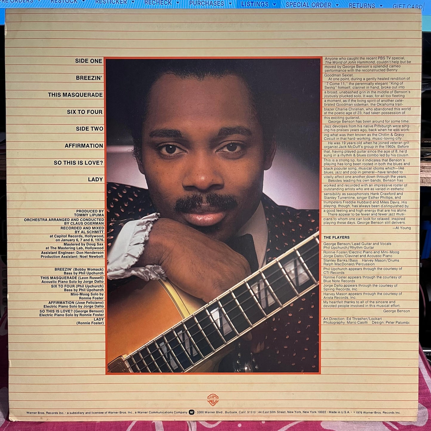 George Benson - Breezin' *PITMAN* | Excellent (EX) - FUNK / USED *EXCELLENT+*