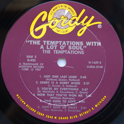 The Temptations With A Lot O' Soul | Excellent (EX) Very Good Plus (VG+)
