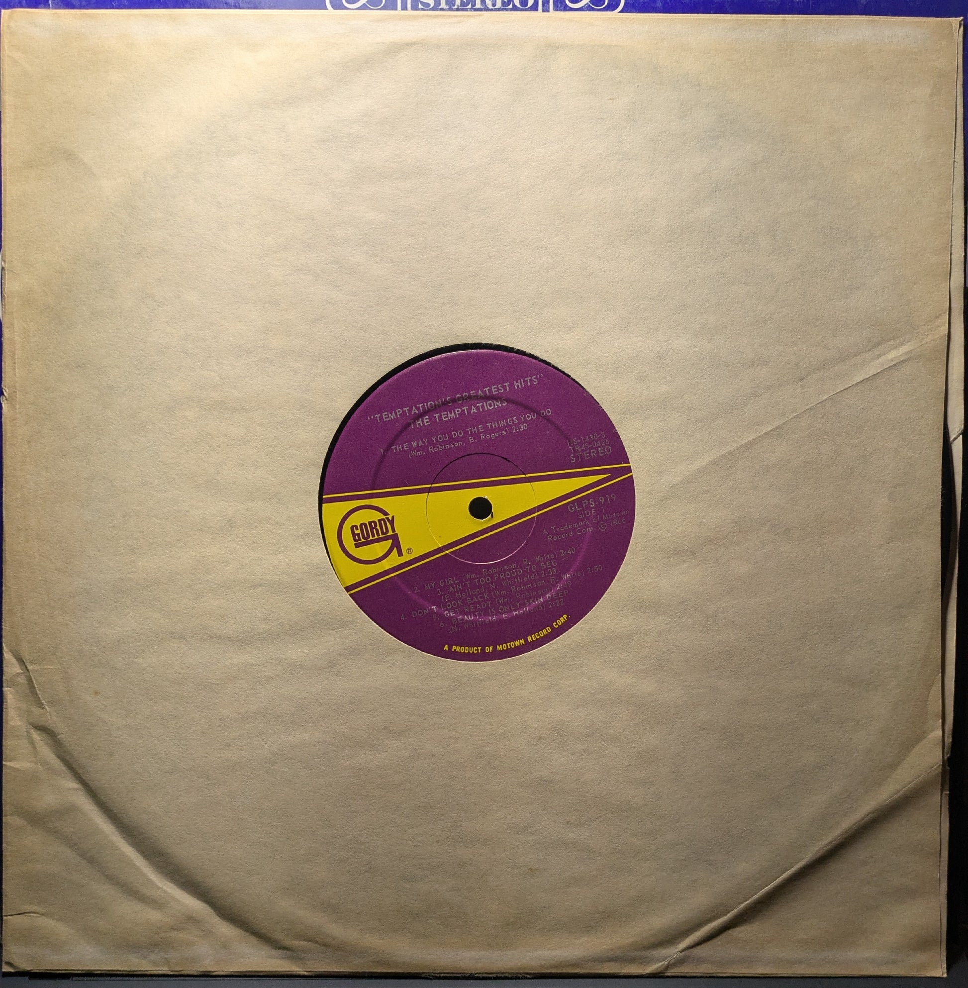 The Temptations Greatest Hits (VINYL) | Excellent (EX) Very Good Plus (VG+) - FUNK / USED *EXCELLENT*