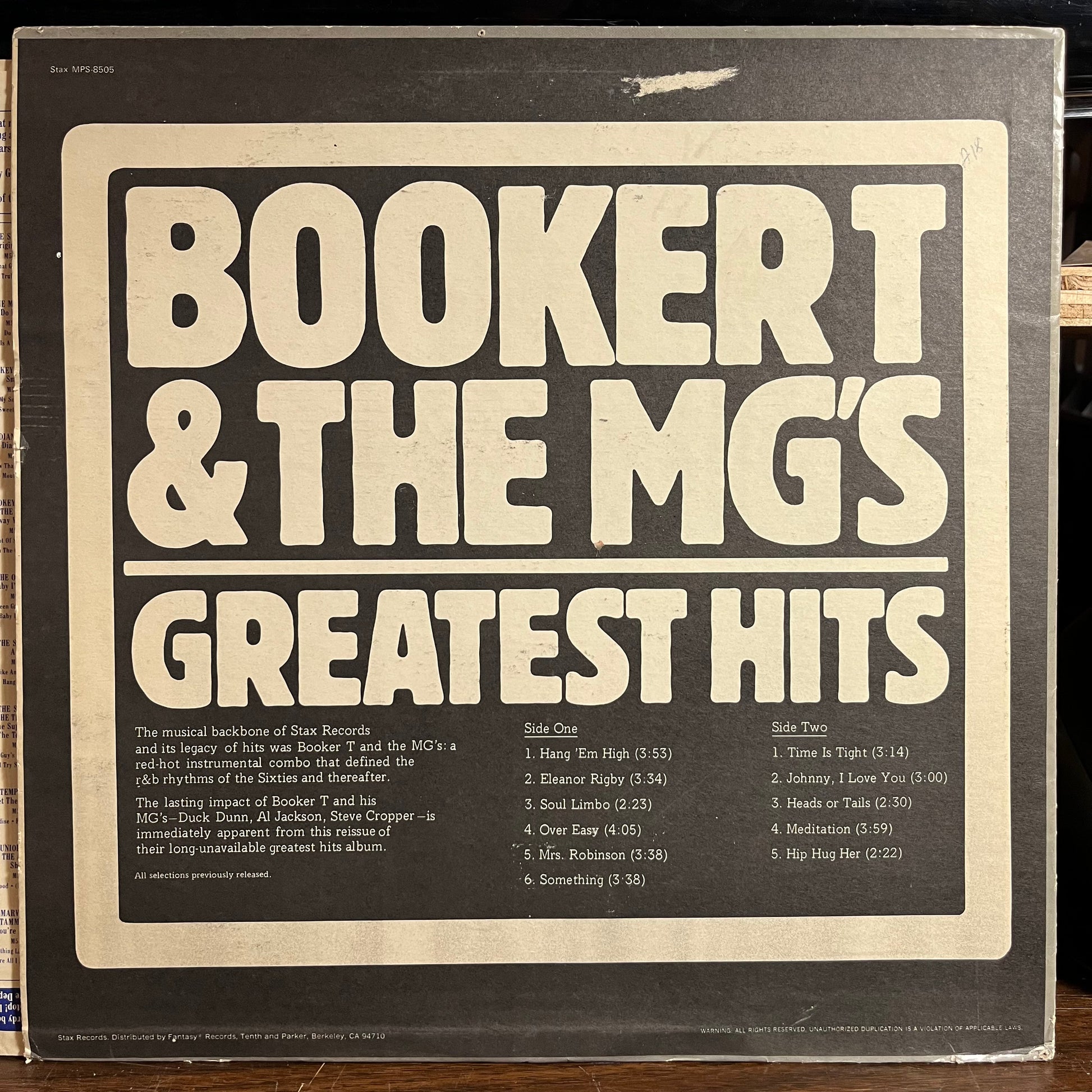 Booker T. & The M.G.'s Greatest Hits (VINYL) | Excellent (EX) Excellent (EX) - FUNK / USED *EXCELLENT*