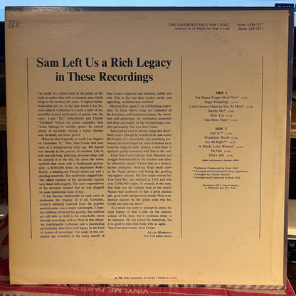 The Unforgettable Sam Cooke | Excellent (EX) Very Good Plus (VG+)