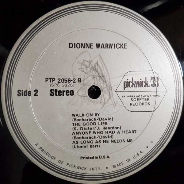 Dionne Warwick Make It Easy On Yourself LP Excellent (EX) Excellent (EX)