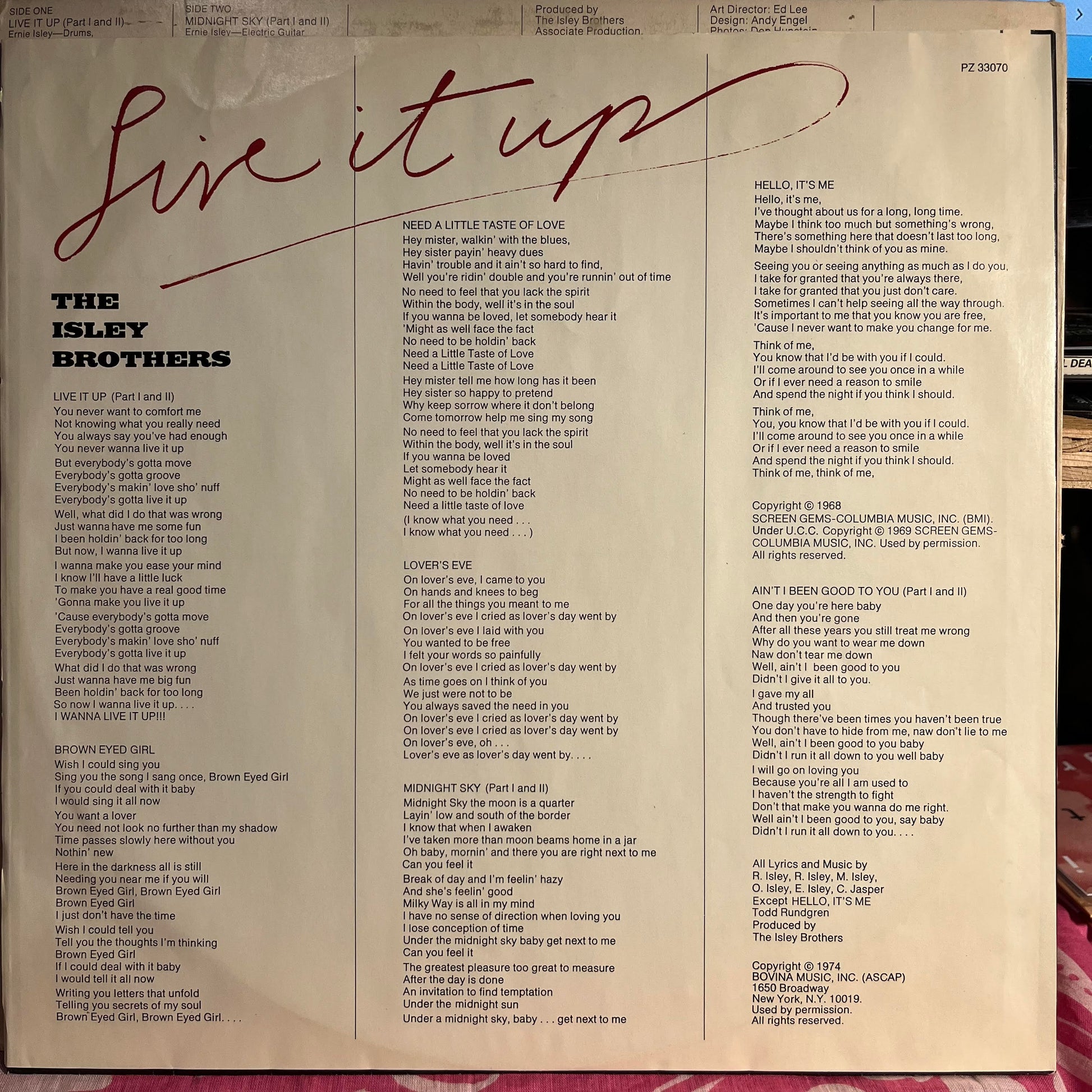 The Isley Brothers - Live It Up *PITMAN* | Excellent (EX) Very Good Plus (VG+) - FUNK / USED *EXCELLENT*
