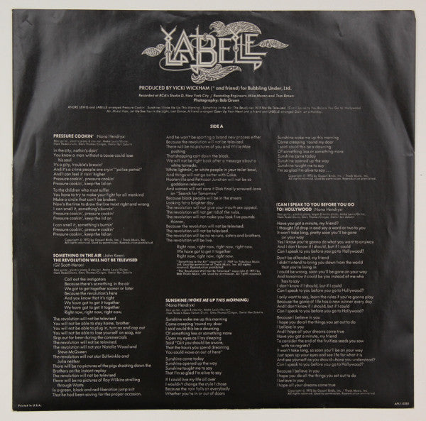 LaBelle - Pressure Cookin' | Very Good Plus (VG+) Very Good Plus (VG+) - FUNK / USED *EXCELLENT*