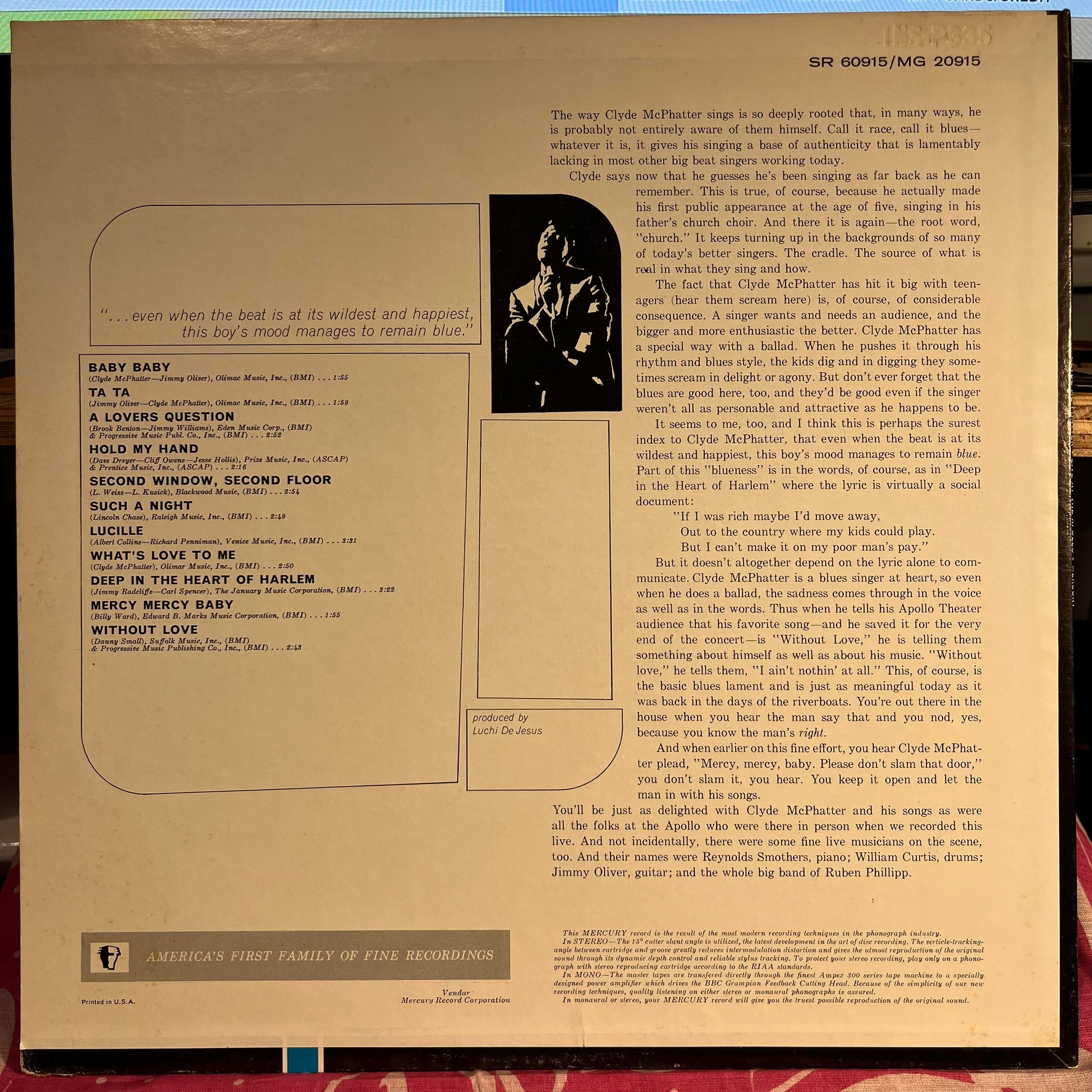 Clyde McPhatter - Live At The Apollo | Near Mint (NM) Near Mint (NM) - FUNK / USED *NEAR MINT*