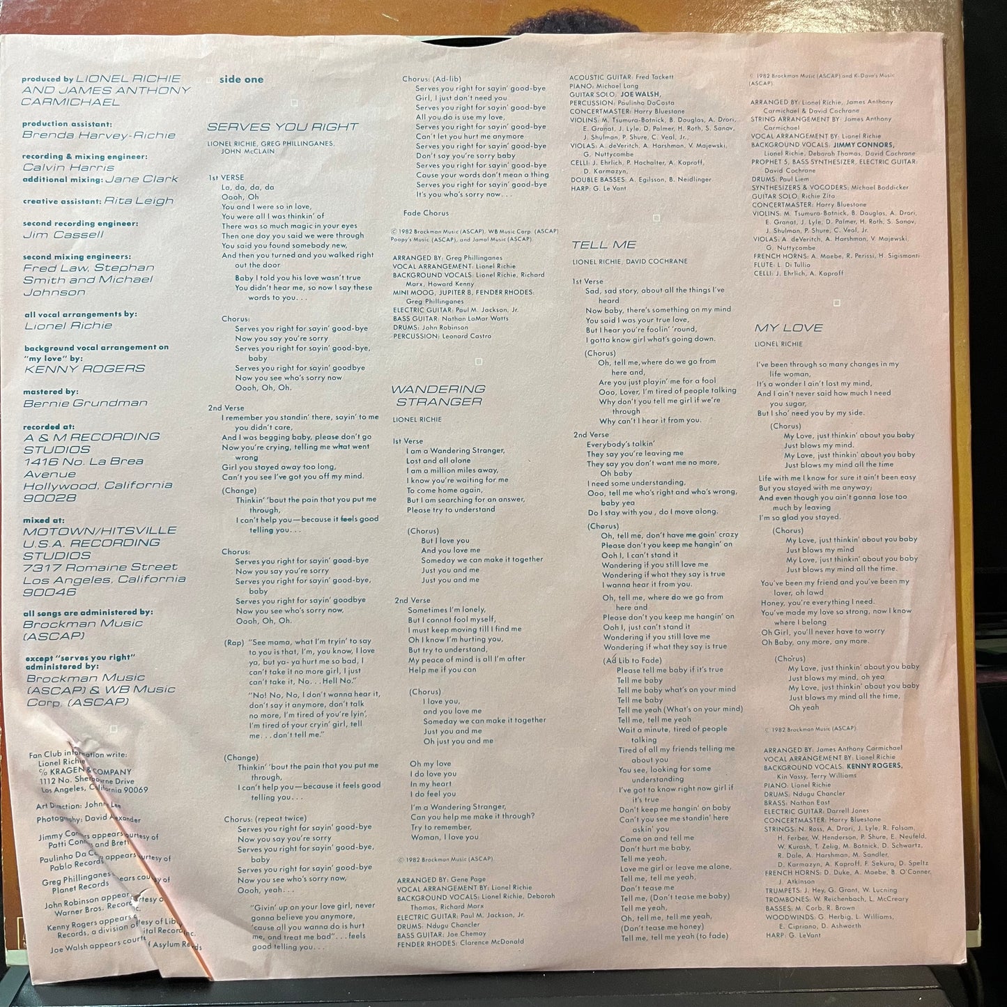 Lionel Richie - Lionel Richie (VINYL LP) | USED - FUNK / USED *NEAR MINT*