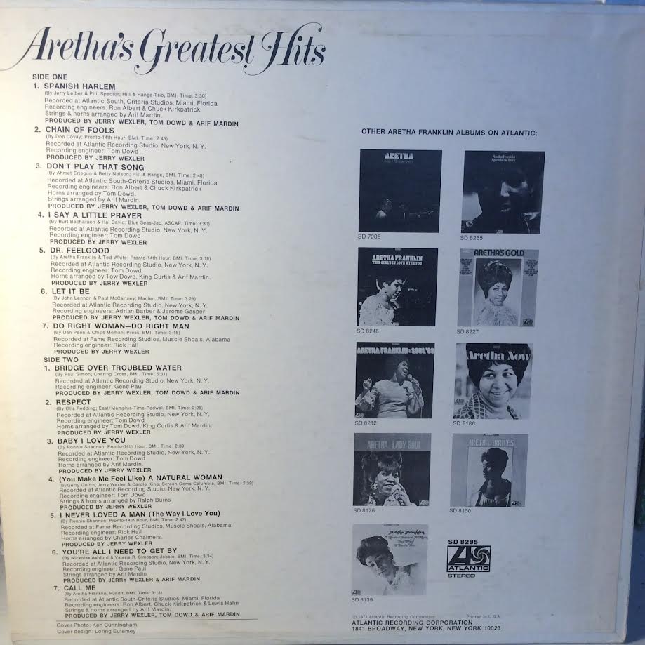 Aretha's Greatest Hits (VINYL) | Near Mint (NM) Excellent (EX) - FUNK / USED *NEAR MINT*
