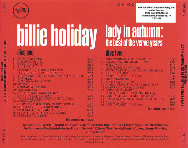 Lady In Autumn: The Best Of The Verve Years (2xCD) | Near Mint (NM or M-) Near Mint (NM or M-) - JAZZ / USED *NEAR MINT*