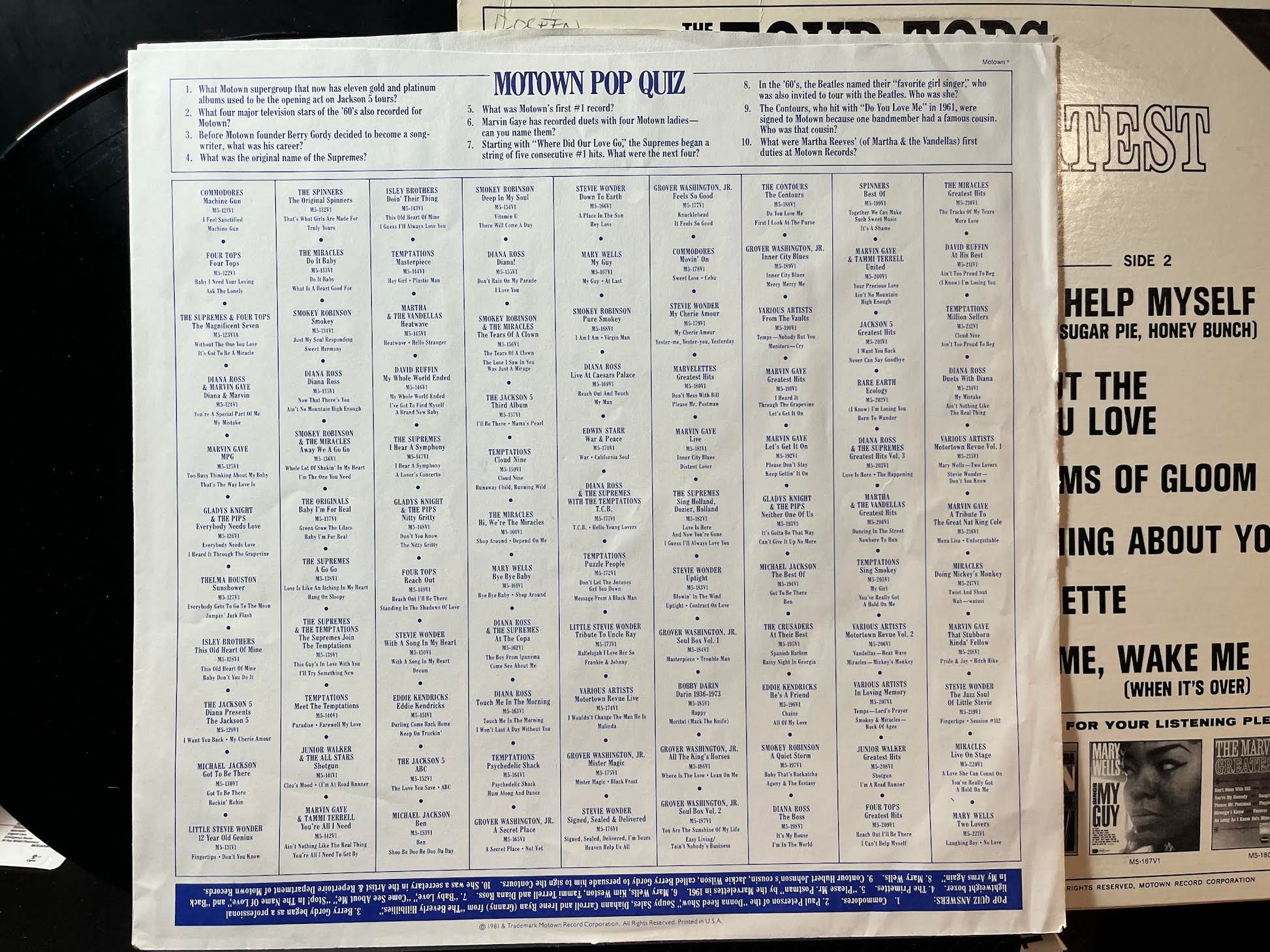Four Tops - Greatest Hits (VINYL) | Near Mint (NM) Excellent+ (EX+) - FUNK / USED *NEAR MINT*