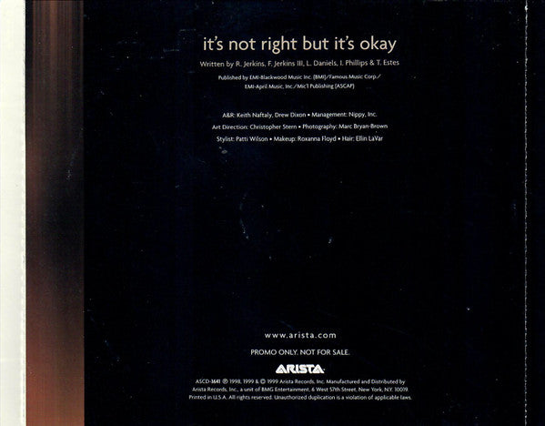 It's Not Right But It's Okay (CD) | Near Mint (NM) Excellent+ (EX+) - FUNK / USED *NEAR MINT*