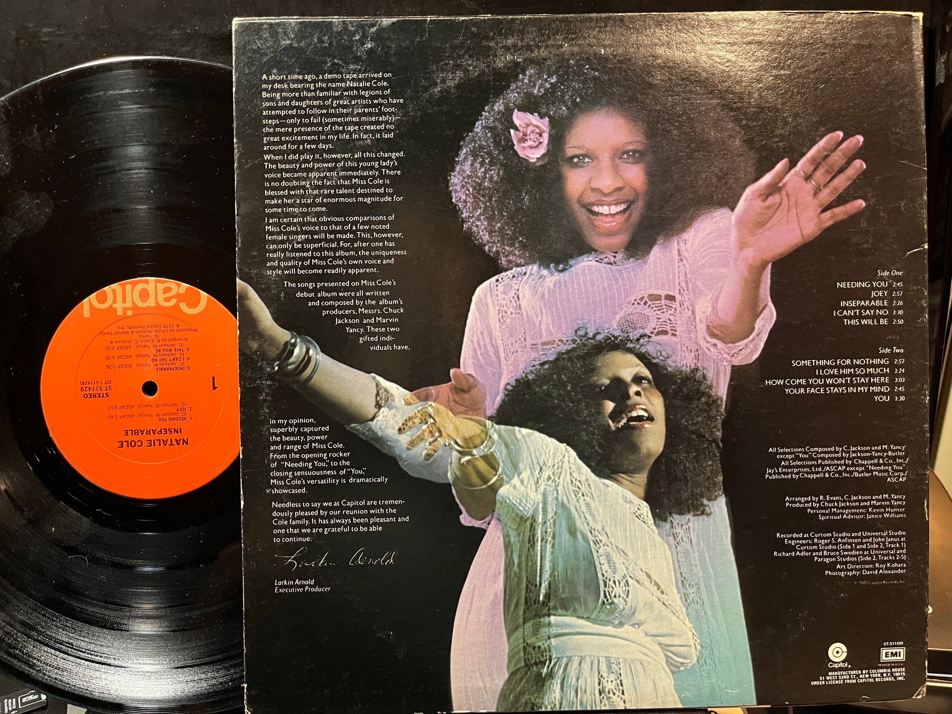 Natalie Cole - Inseparable (VINYL LP CAPITOL ST-511429 1975) | USED Near Mint (NM or M-) Excellent (EX) - FUNK / USED *NEAR MINT*