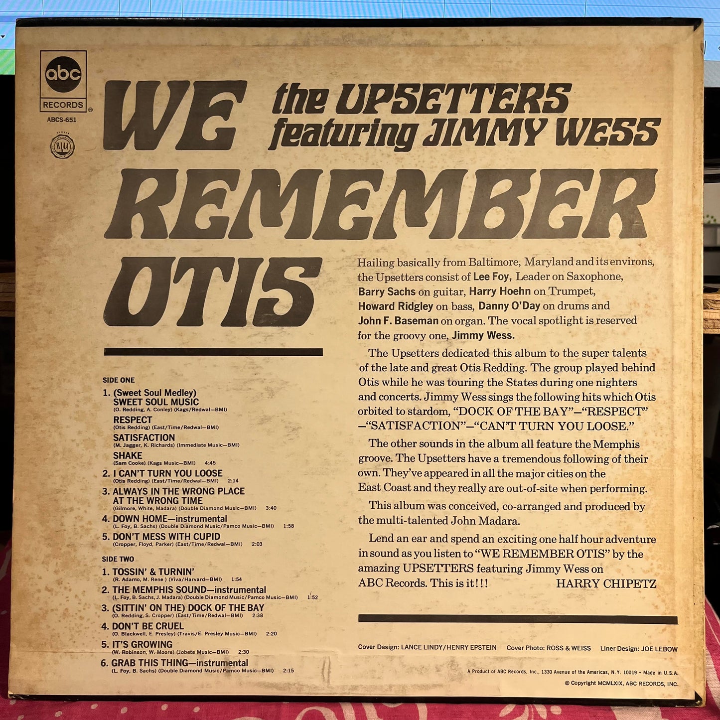 The Upsetters (6) - We Remember Otis *PROMO* | Near Mint (NM) Very Good Plus (VG+) - FUNK / USED *NEAR MINT*