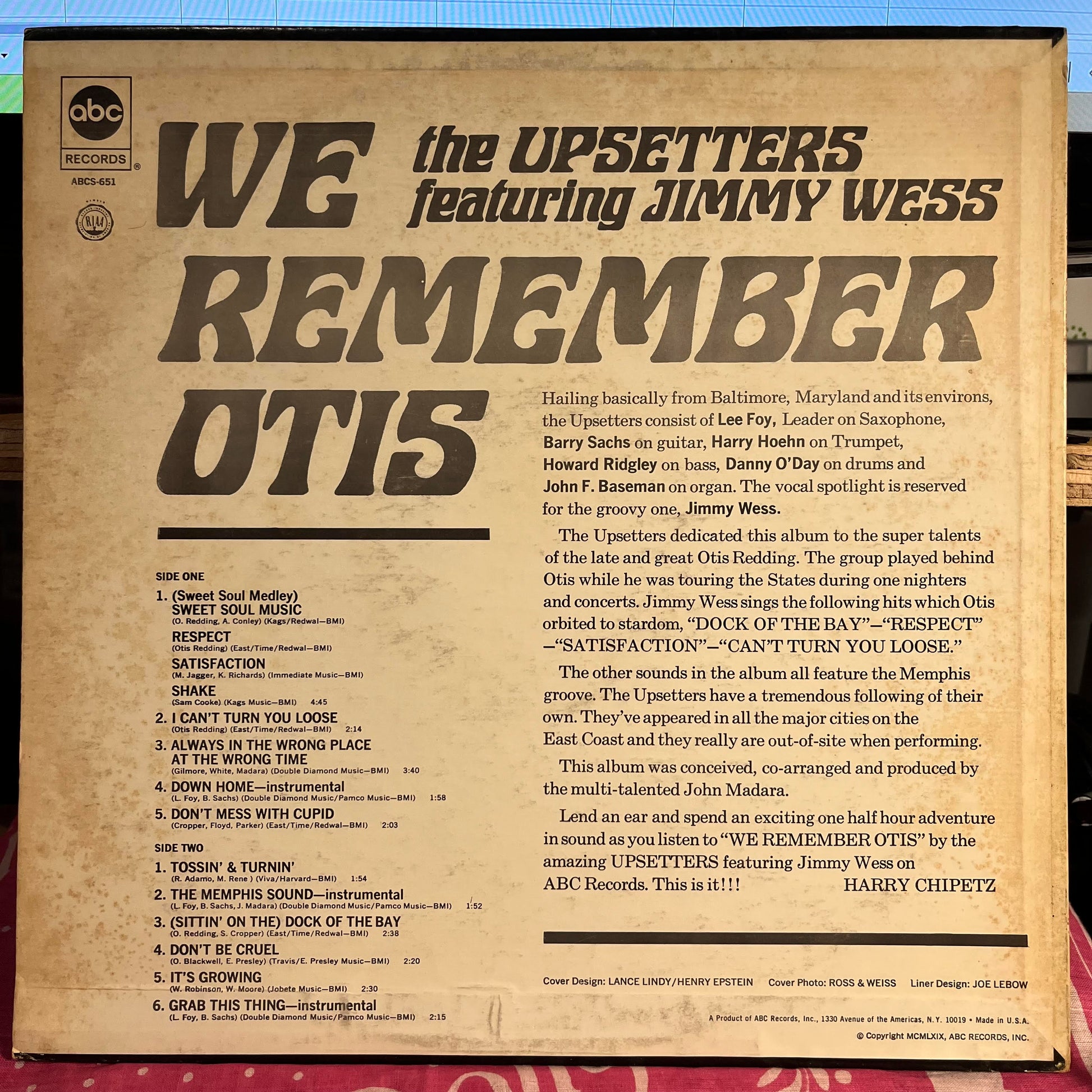 The Upsetters (6) - We Remember Otis *PROMO* | Near Mint (NM) Very Good Plus (VG+) - FUNK / USED *NEAR MINT*