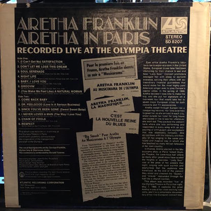 Aretha In Paris (VINYL) | Very Good Plus (VG+) Very Good Plus (VG+) - FUNK / USED *VERY GOOD+*