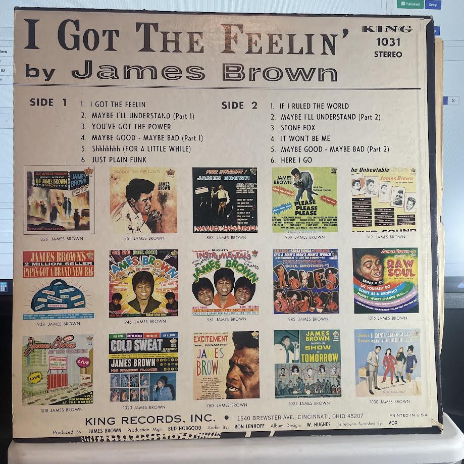 James Brown & The Famous Flames - I Got The Feelin' (VINYL) | Very Good Plus (VG+) Very Good (VG) - FUNK / USED *VERY GOOD+*