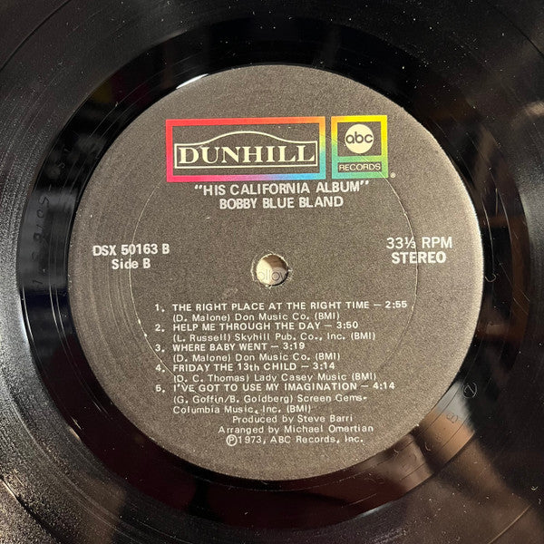 Bobby Bland - His California Album | Very Good Plus (VG+) Very Good (VG) - FUNK / USED *VERY GOOD+*