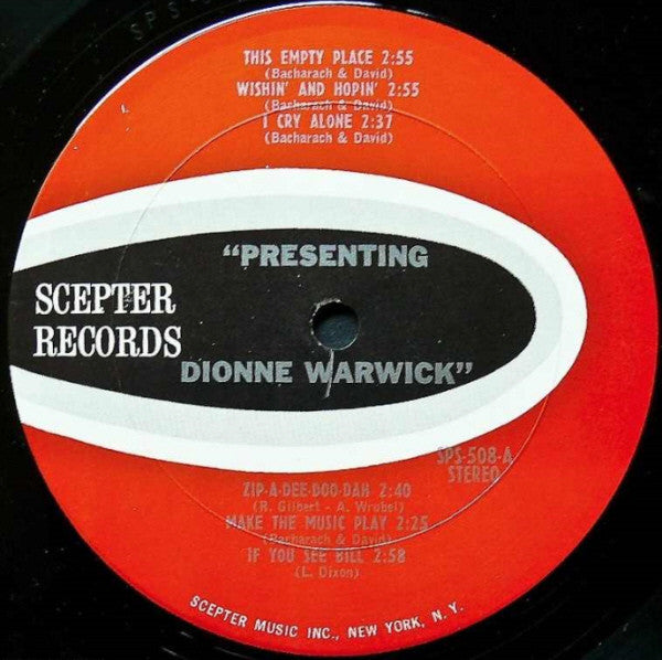 Dionne Warwick Presenting Dionne Warwick LP Very Good Plus (VG+) Excellent (EX)