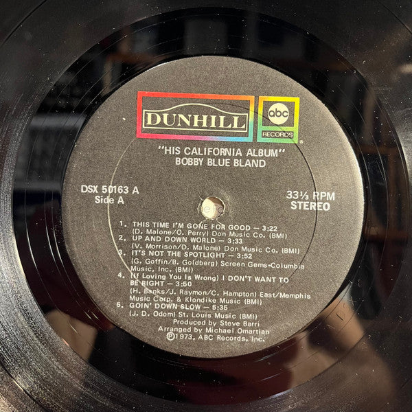 Bobby Bland - His California Album | Very Good Plus (VG+) Very Good (VG) - FUNK / USED *VERY GOOD+*