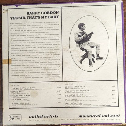 Barry Gordon - Yes Sir, That's My Baby*PROMO* | Very Good (VG) Very Good (VG) - FUNK / USED *VERY GOOD*