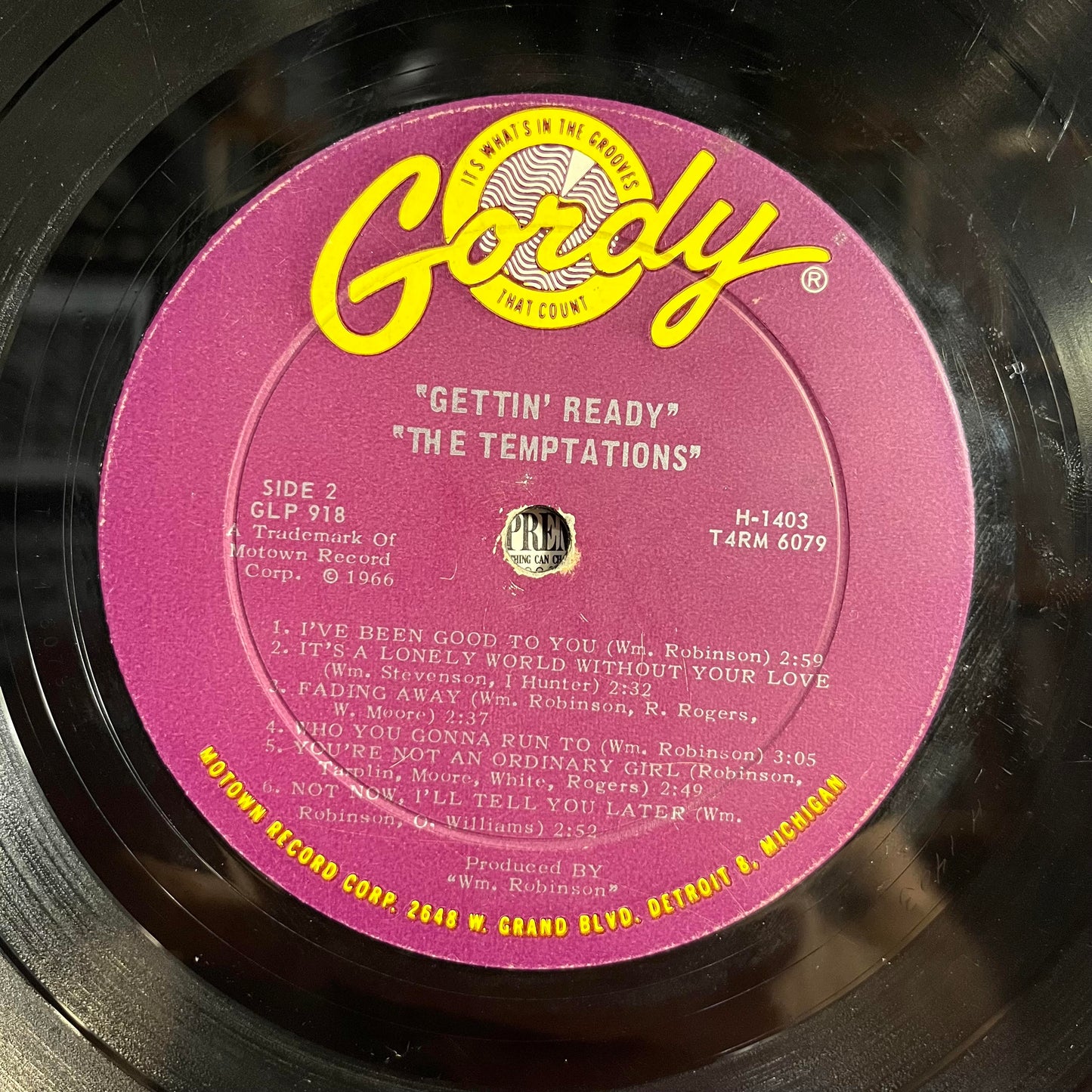 The Temptations - Gettin' Ready *ROCKAWAY* | Very Good (VG) Very Good (VG) - FUNK / USED *VERY GOOD*