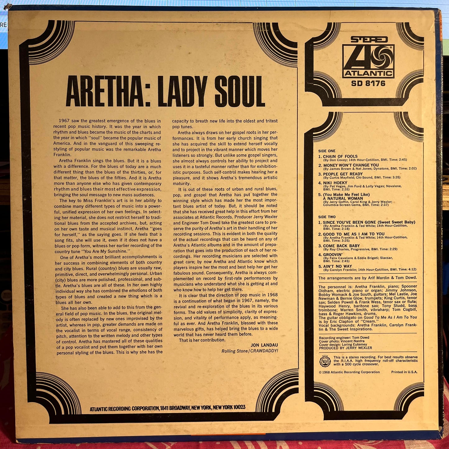 Aretha Franklin - Lady Soul *PRESSWELL/HYPE* | Very Good (VG) Excellent (EX) - FUNK / USED *VERY GOOD*