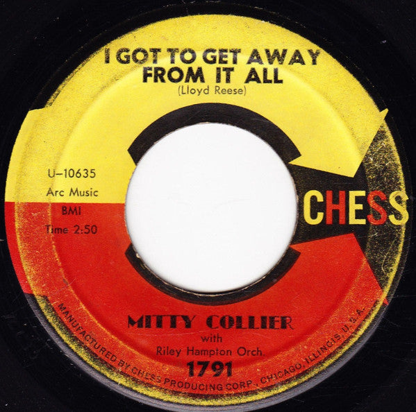 Mitty Collier - I've Got Love / I Got To Get Away From It All (7" VINYL) | Very Good (VG) Generic - FUNK / USED *VERY GOOD*