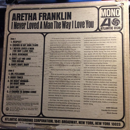 I Never Loved A Man The Way I Love You (VINYL) | Very Good (VG) Good++ (G++) - FUNK / USED *VERY GOOD*