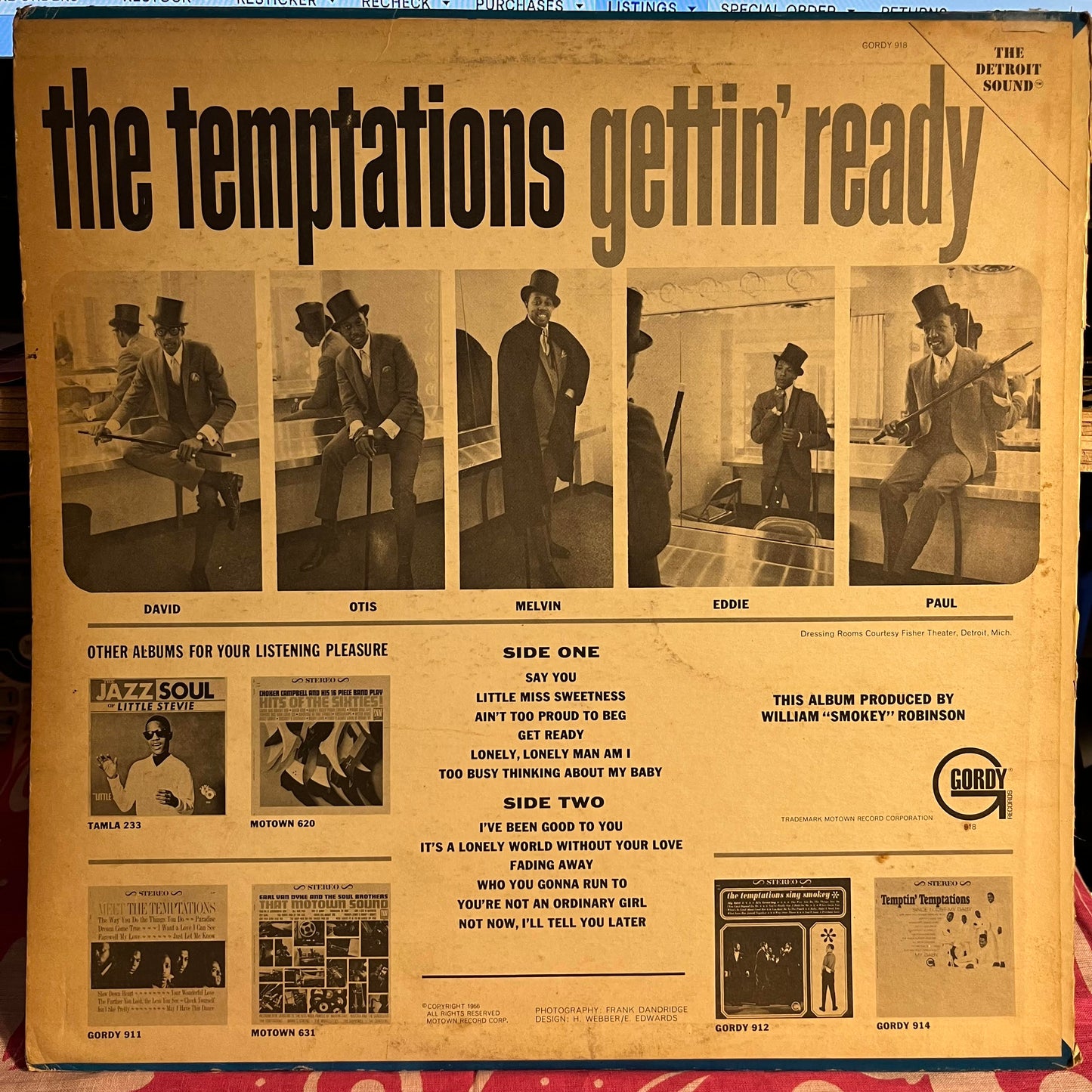 The Temptations - Gettin' Ready *ROCKAWAY* | Very Good (VG) Very Good (VG) - FUNK / USED *VERY GOOD*