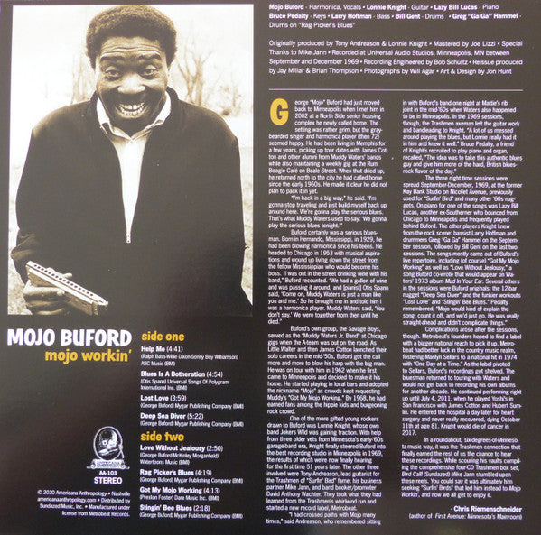 George "Mojo" Buford Mojo Workin' Americana Anthropology LP, Album Mint (M) Mint (M)