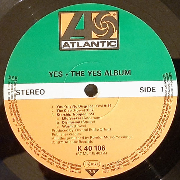 Yes The Yes Album LP Near Mint (NM or M-) Near Mint (NM or M-)