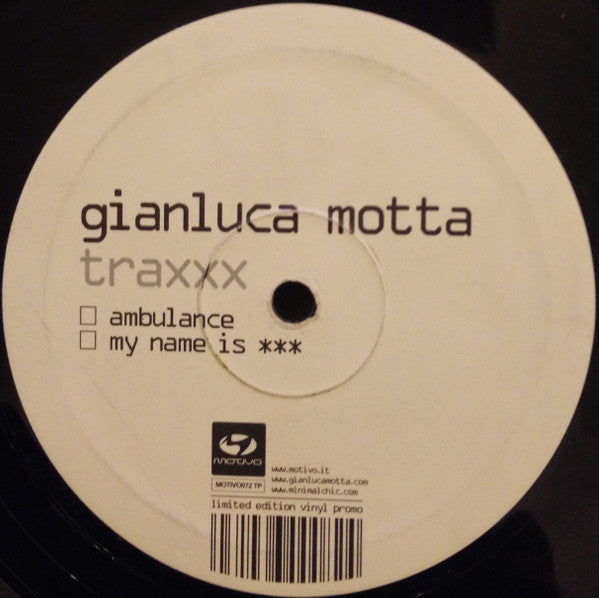Gianluca Motta Traxxx Motivo Productions 12", Ltd, Promo Very Good Plus (VG+) Very Good Plus (VG+)