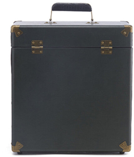 GPO Retro SWB18GB 12 " Vinyl Record Case 35 Count Capacity Removable Lid - Rustic Green with Black Interior) |