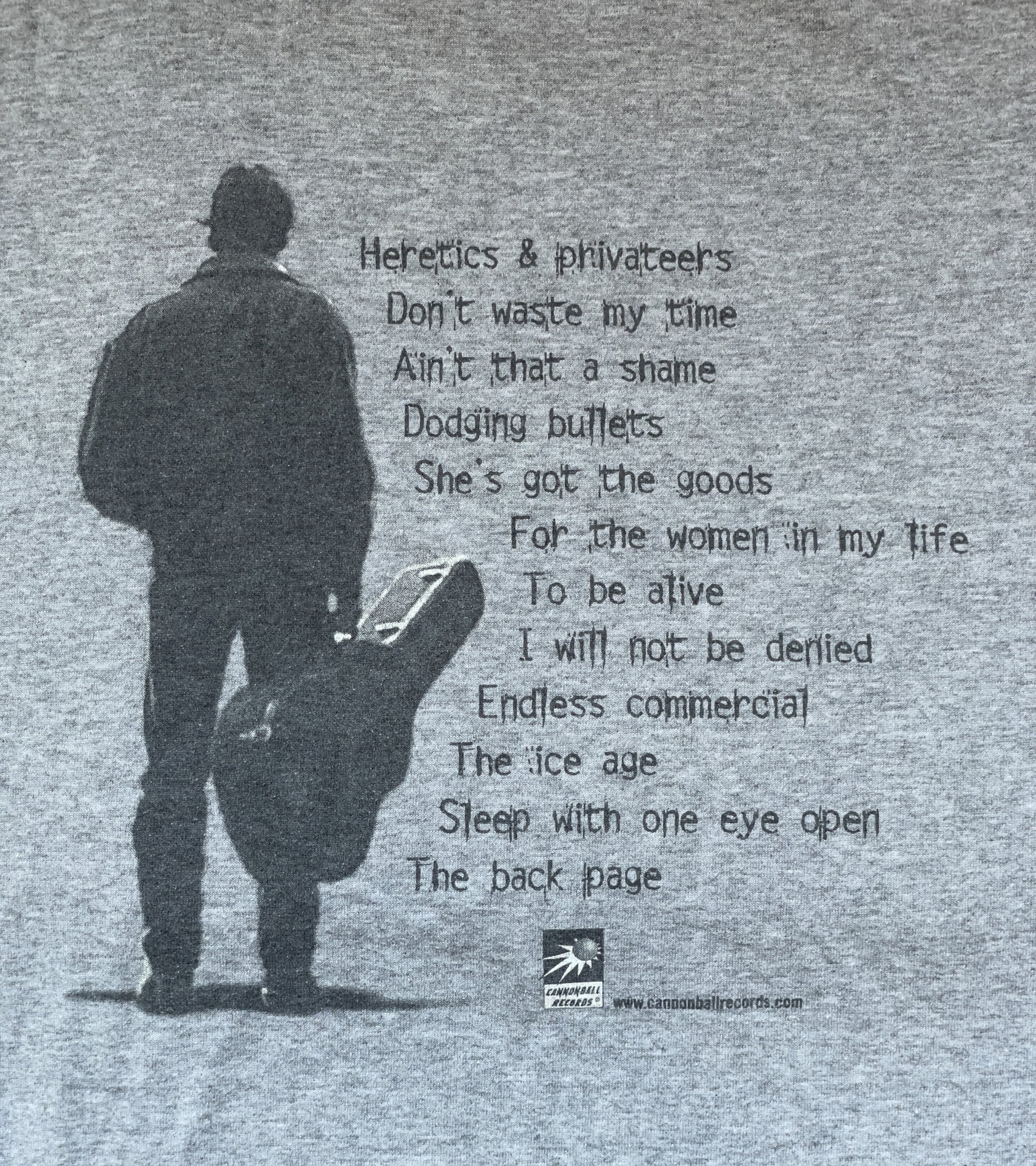 Heretics & Privateers Gray Shirt | 50/50 Men's XL Short Sleeve T-Shirt | Gray